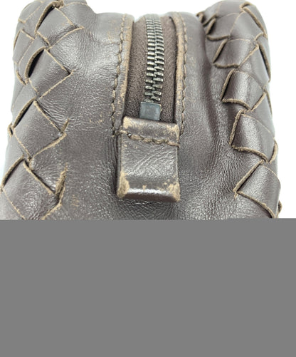 BOTTEGA VENETA Clutch Bag Second Bag Intrecciato Brown Authentic