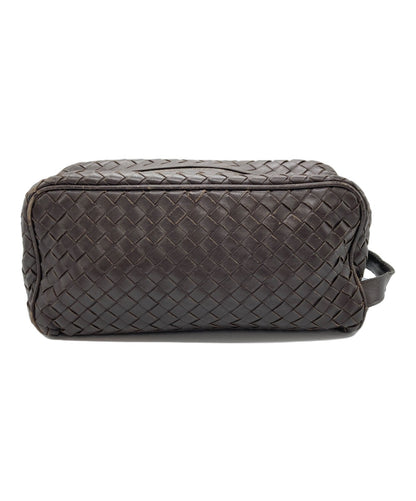 BOTTEGA VENETA Clutch Bag Second Bag Intrecciato Brown Authentic
