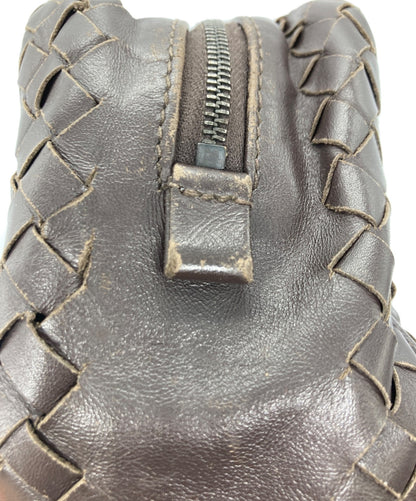 BOTTEGA VENETA Clutch Bag Second Bag Intrecciato Brown Authentic