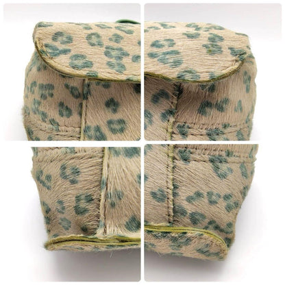 BOTTEGA VENETA Shoulder Bag Purse Leather Green Beige Authentic