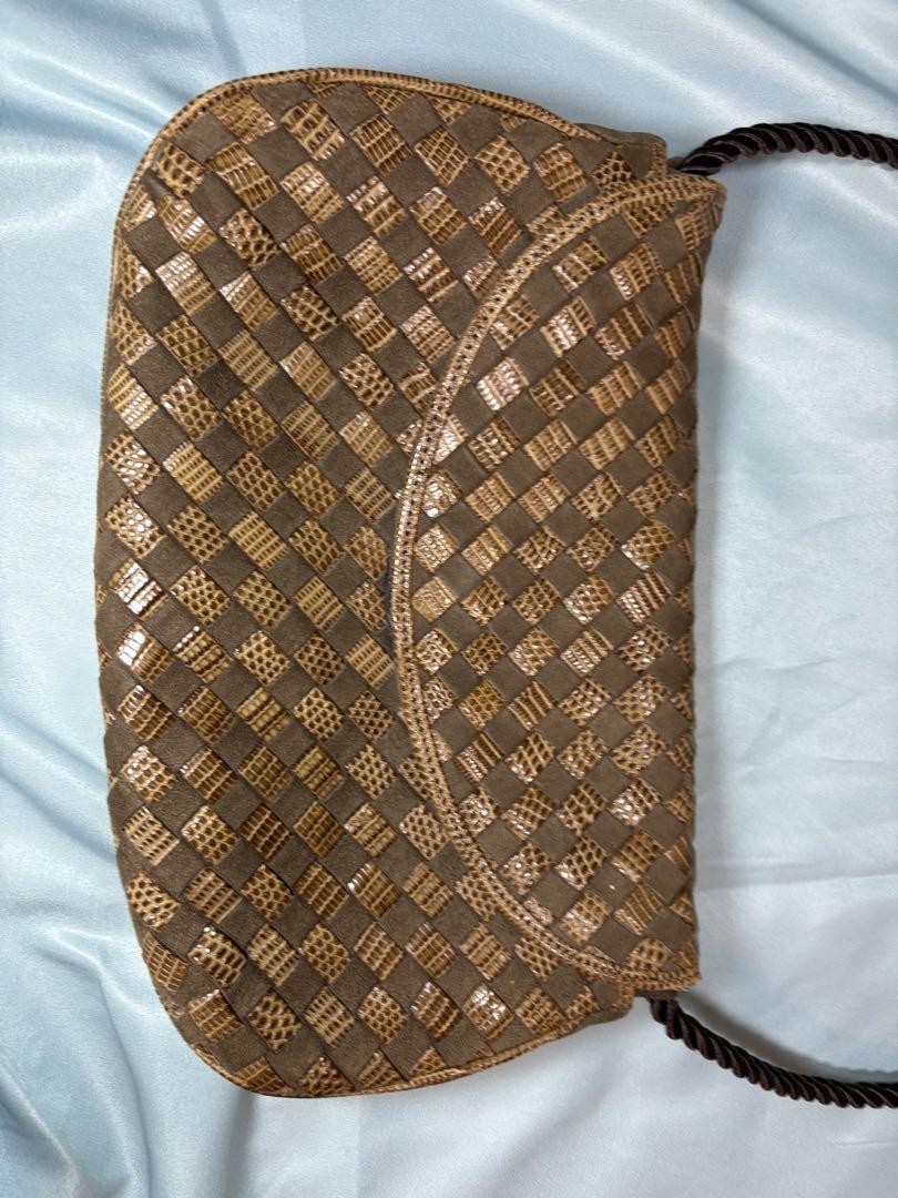 BOTTEGA VENETA Shoulder Bag Purse Intrecciato Brown Authentic