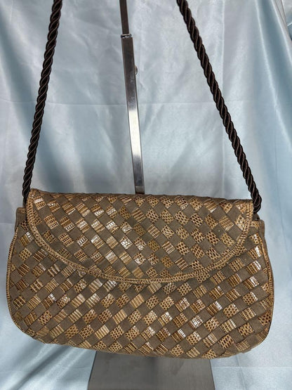 BOTTEGA VENETA Shoulder Bag Purse Intrecciato Brown Authentic