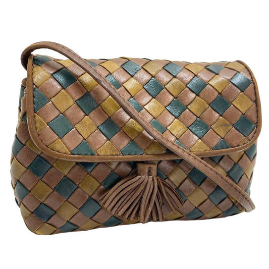BOTTEGA VENETA Shoulder Bag Purse Intrecciato Multicolor Authentic
