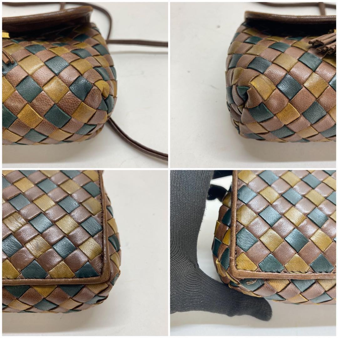 BOTTEGA VENETA Shoulder Bag Purse Intrecciato Multicolor Authentic