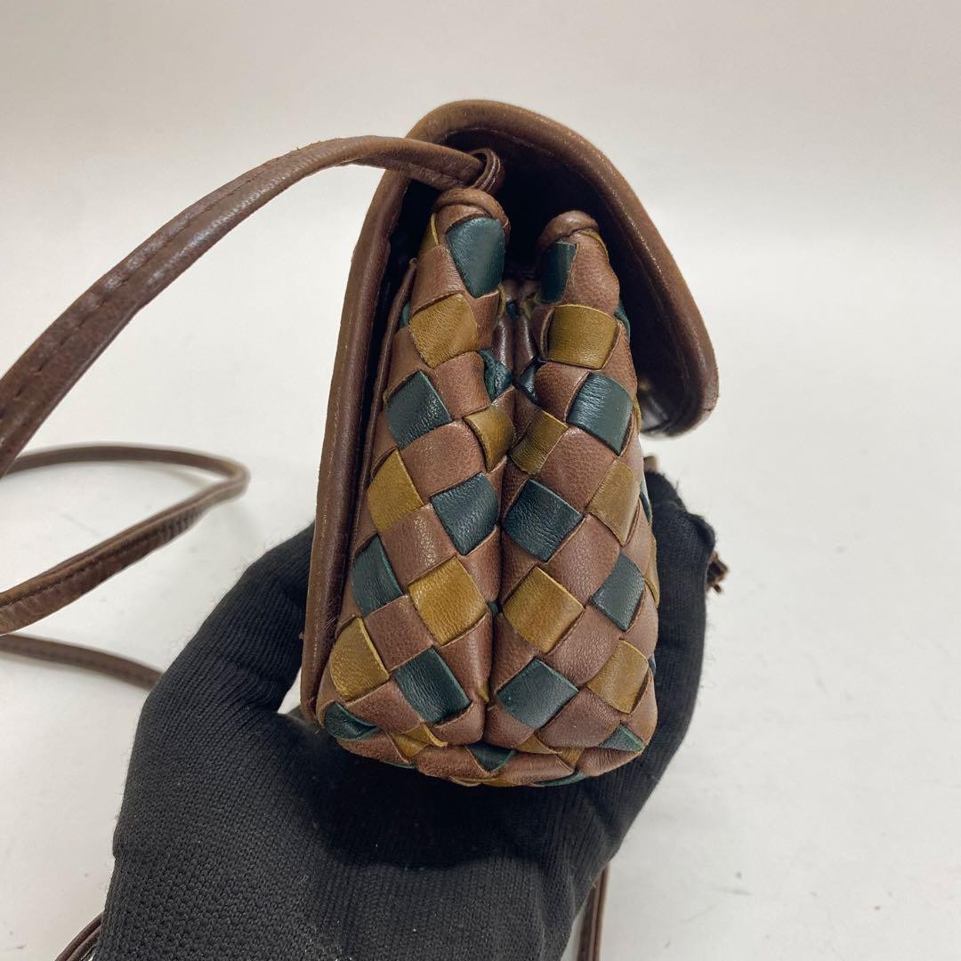 BOTTEGA VENETA Shoulder Bag Purse Intrecciato Multicolor Authentic