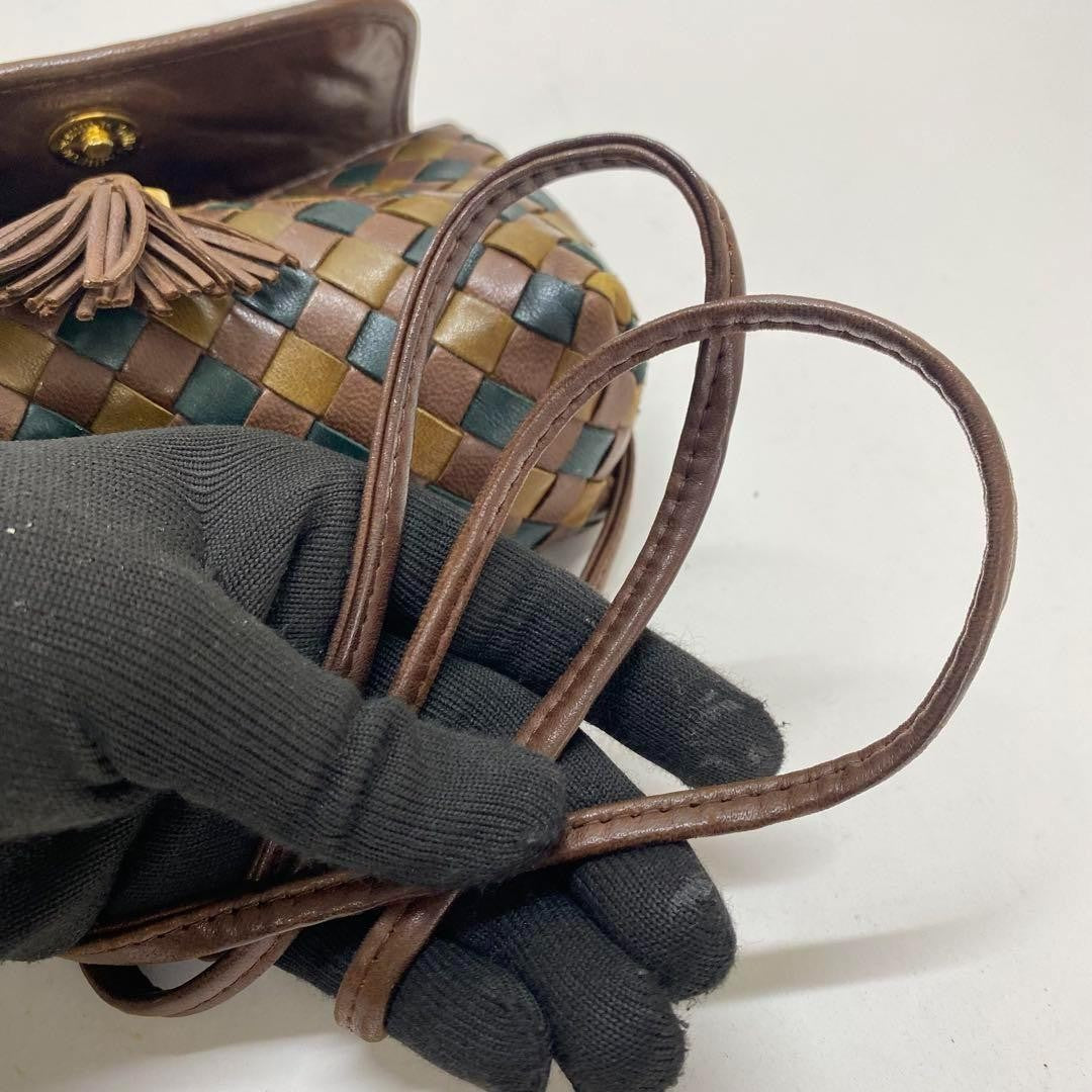 BOTTEGA VENETA Shoulder Bag Purse Intrecciato Multicolor Authentic