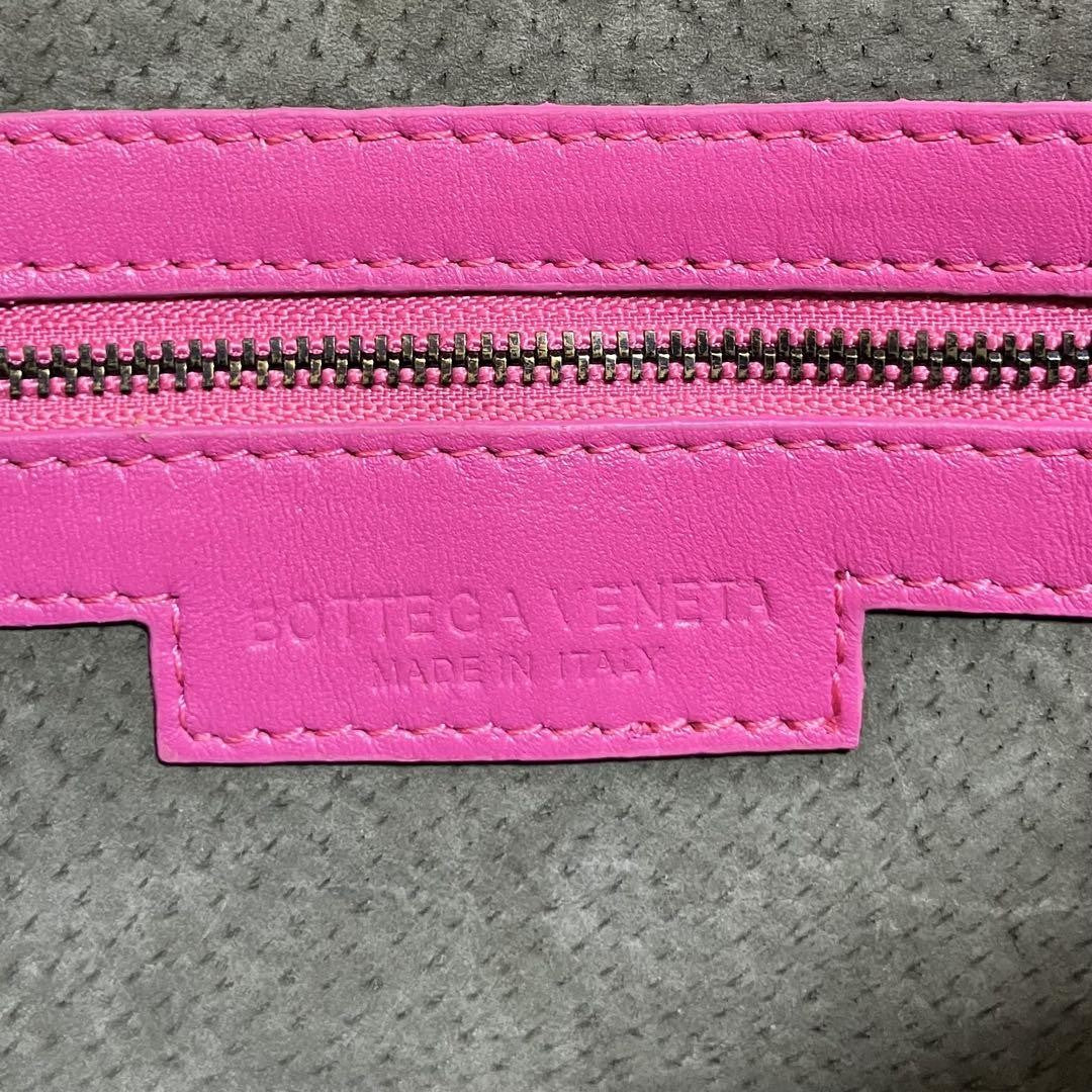 BOTTEGA VENETA Shoulder Bag Purse Intrecciato Leather Pink Authentic