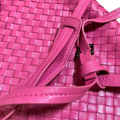 BOTTEGA VENETA Shoulder Bag Purse Intrecciato Leather Pink Authentic