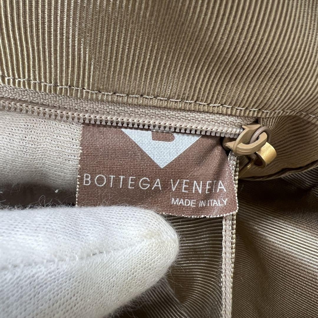 BOTTEGA VENETA Hand Bag Tote Purse Intrecciato Leather Yellow Beige Authentic