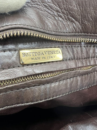 BOTTEGA VENETA Shoulder Bag Purse Intrecciato Leather Brown Authentic