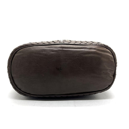 BOTTEGA VENETA Shoulder Bag Purse Intrecciato Leather Brown Authentic