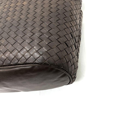 BOTTEGA VENETA Shoulder Bag Purse Intrecciato Leather Brown Authentic