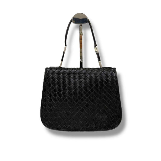 BOTTEGA VENETA Hand Shoulder Bag Tote Purse Intrecciato Leather Black Authentic