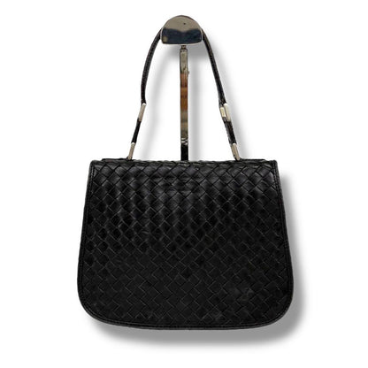 BOTTEGA VENETA Hand Shoulder Bag Tote Purse Intrecciato Leather Black Authentic