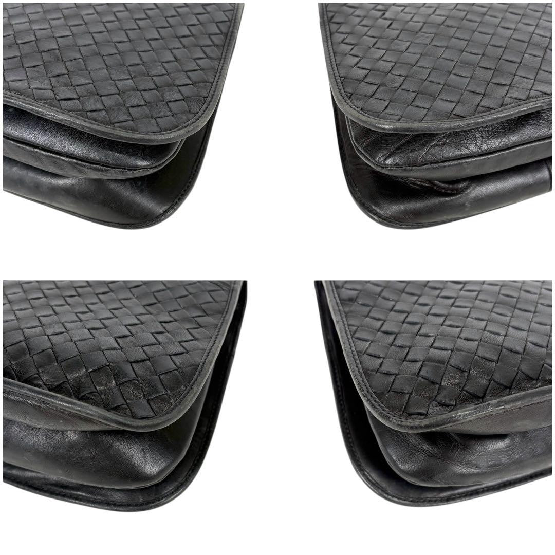 BOTTEGA VENETA Hand Shoulder Bag Tote Purse Intrecciato Leather Black Authentic