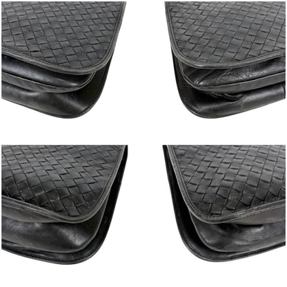 BOTTEGA VENETA Hand Shoulder Bag Tote Purse Intrecciato Leather Black Authentic