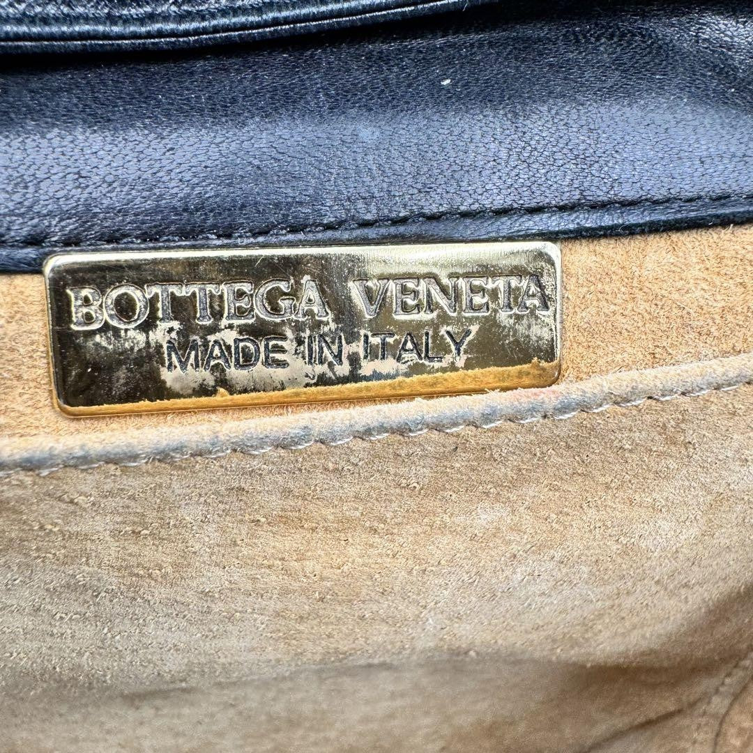 BOTTEGA VENETA Shoulder Bag Purse Intrecciato Leather Black Authentic