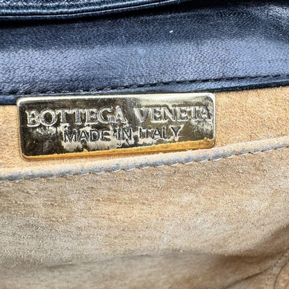 BOTTEGA VENETA Shoulder Bag Purse Intrecciato Leather Black Authentic