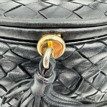 BOTTEGA VENETA Shoulder Bag Purse Intrecciato Leather Black Authentic
