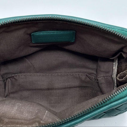 BOTTEGA VENETA Accessory Pouch Hand Pouch Intrecciato Leather Green Authentic