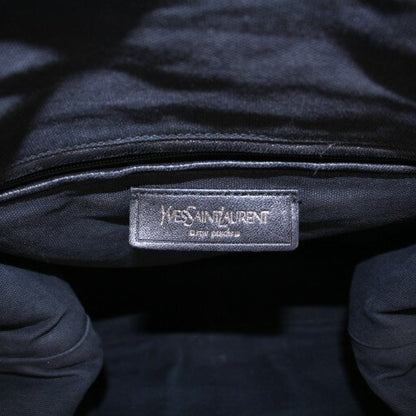 Saint Laurent Hand Bag Tote Purse Boston Y Line Leather Black Authentic