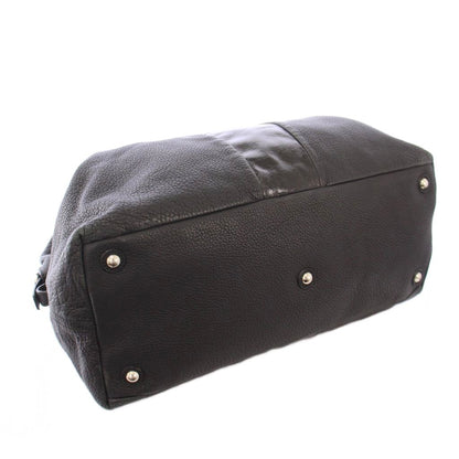 Saint Laurent Hand Bag Tote Purse Boston Y Line Leather Black Authentic