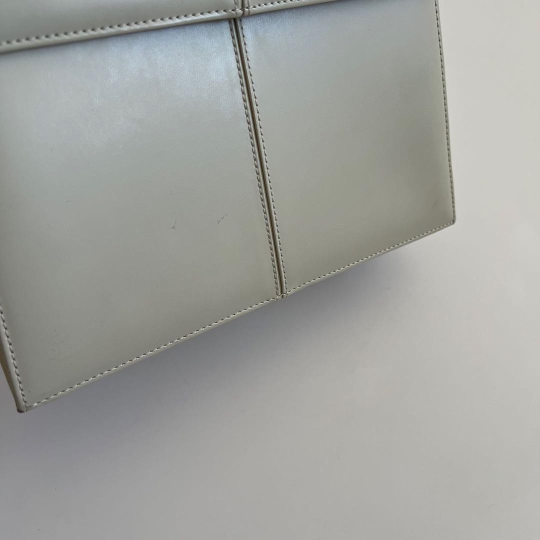 Saint Laurent Hand Bag Tote Purse Logo White Authentic