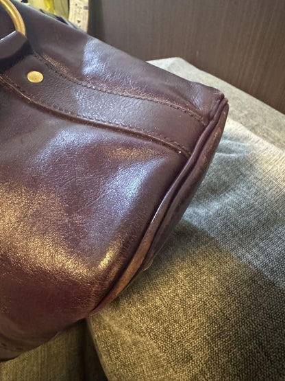 Saint Laurent Hand Bag Tote Purse Muse Leather Purple Authentic