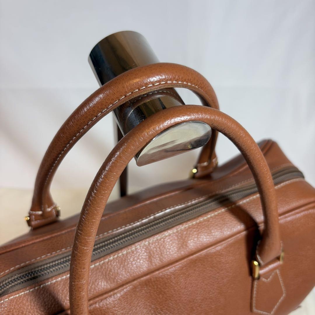 Saint Laurent Hand Bag Tote Purse YSL Cassandra Leather Light Brown Authentic