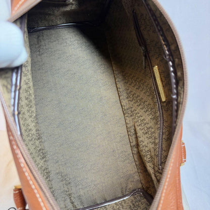 Saint Laurent Hand Bag Tote Purse YSL Cassandra Leather Light Brown Authentic
