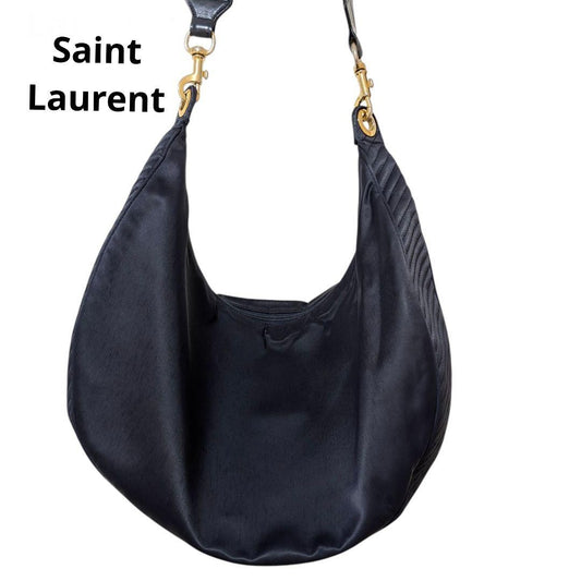 Saint Laurent Shoulder Bag Purse Navy Authentic