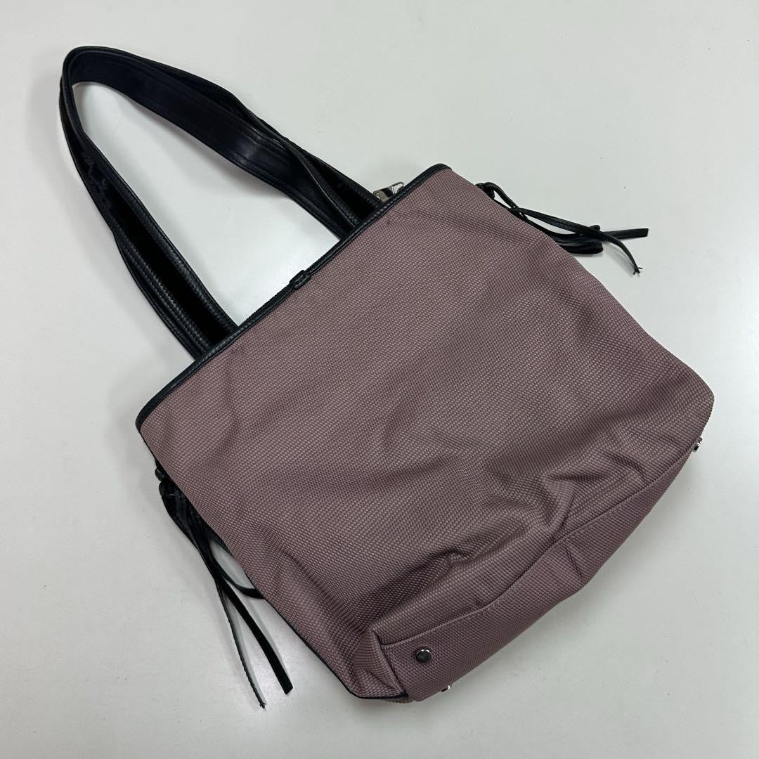 Saint Laurent Hand Bag Tote Purse Nylon Pink Authentic