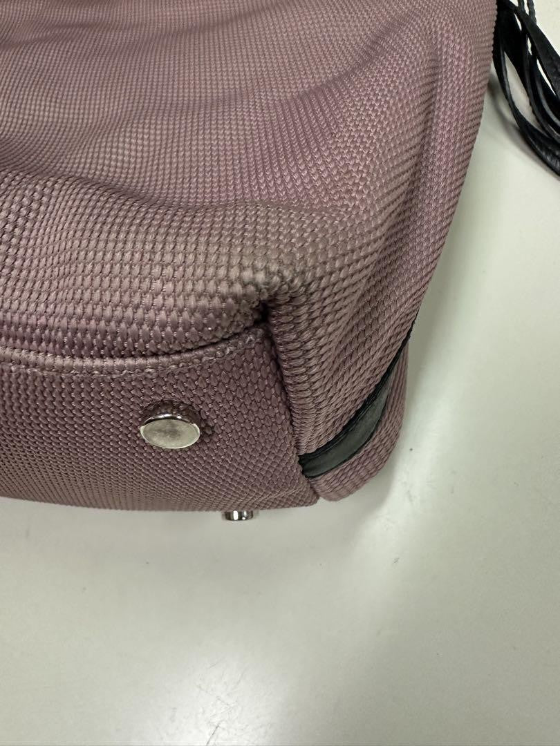 Saint Laurent Hand Bag Tote Purse Nylon Pink Authentic