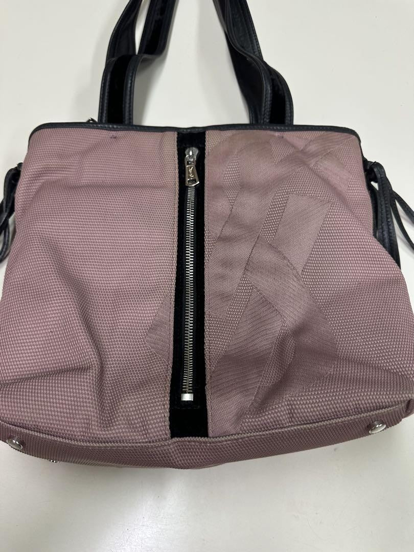 Saint Laurent Hand Bag Tote Purse Nylon Pink Authentic