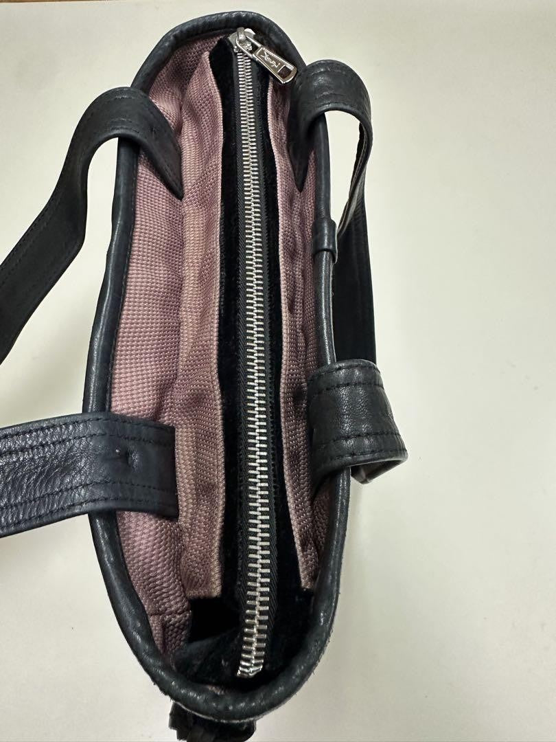 Saint Laurent Hand Bag Tote Purse Nylon Pink Authentic