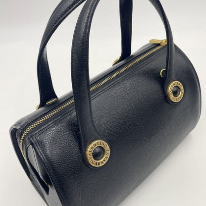 Valentino Garavani Mini Boston Hand Bag Tote Purse 2way Leather Black Authentic