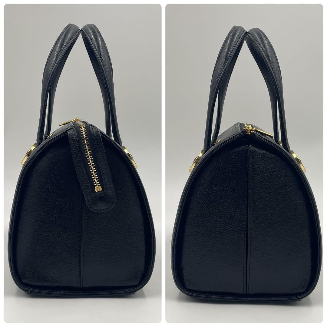 Valentino Garavani Mini Boston Hand Bag Tote Purse 2way Leather Black Authentic
