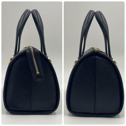 Valentino Garavani Mini Boston Hand Bag Tote Purse 2way Leather Black Authentic
