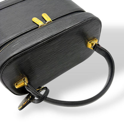Valentino Garavani Vanity Bag Hand Tote Purse Leather Black Authentic