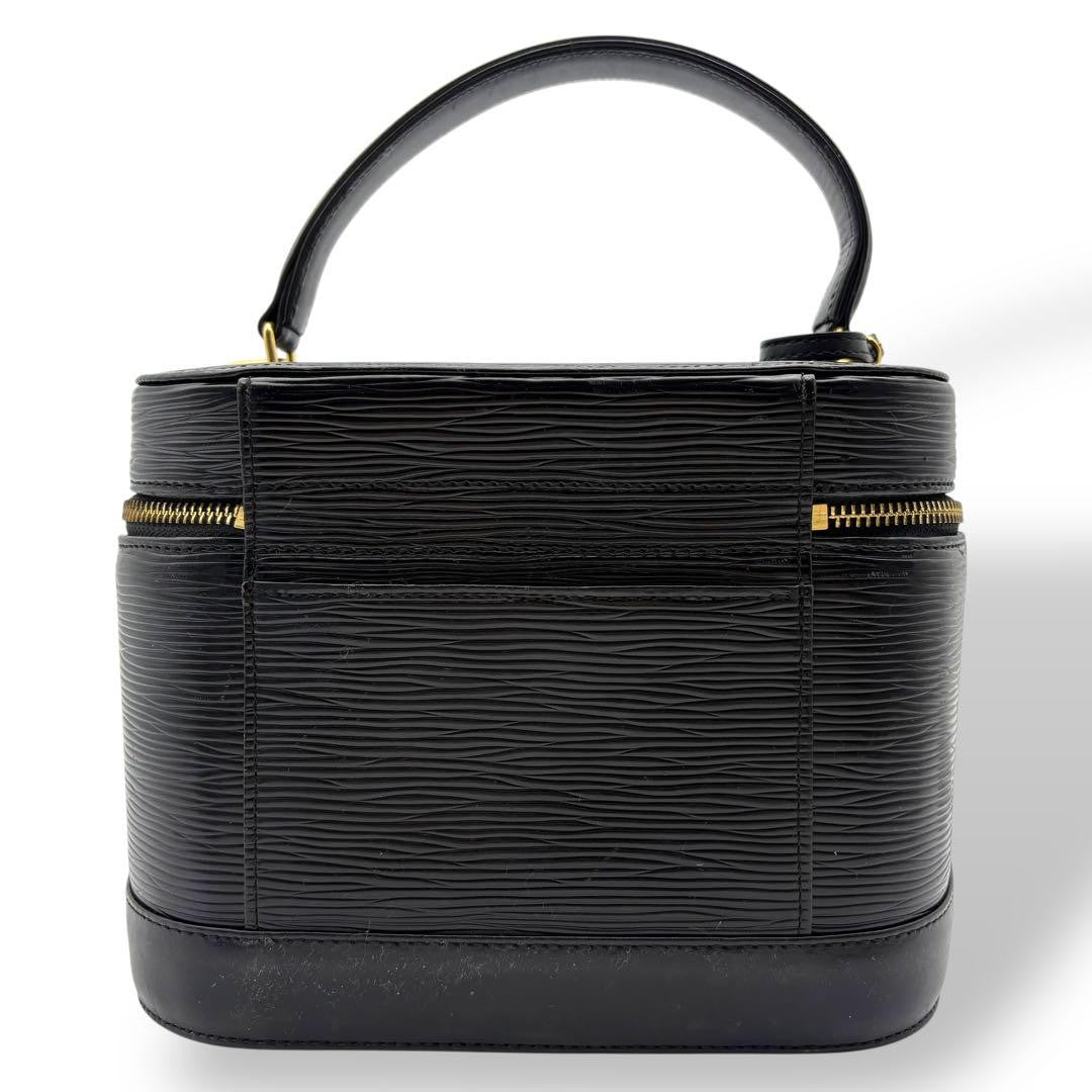 Valentino Garavani Vanity Bag Hand Tote Purse Leather Black Authentic