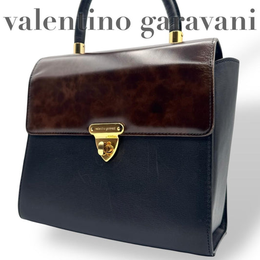 Valentino Garavani Hand Bag Tote Purse Black Authentic