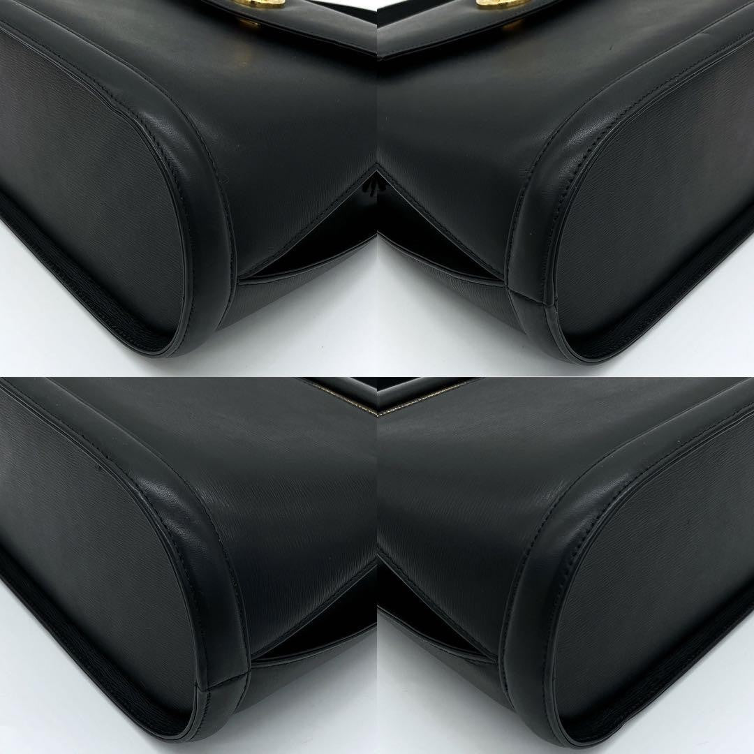 Valentino Garavani Hand Bag Tote Purse 2way Leather Black Authentic