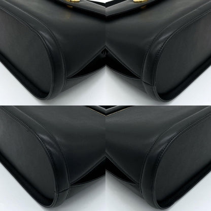 Valentino Garavani Hand Bag Tote Purse 2way Leather Black Authentic