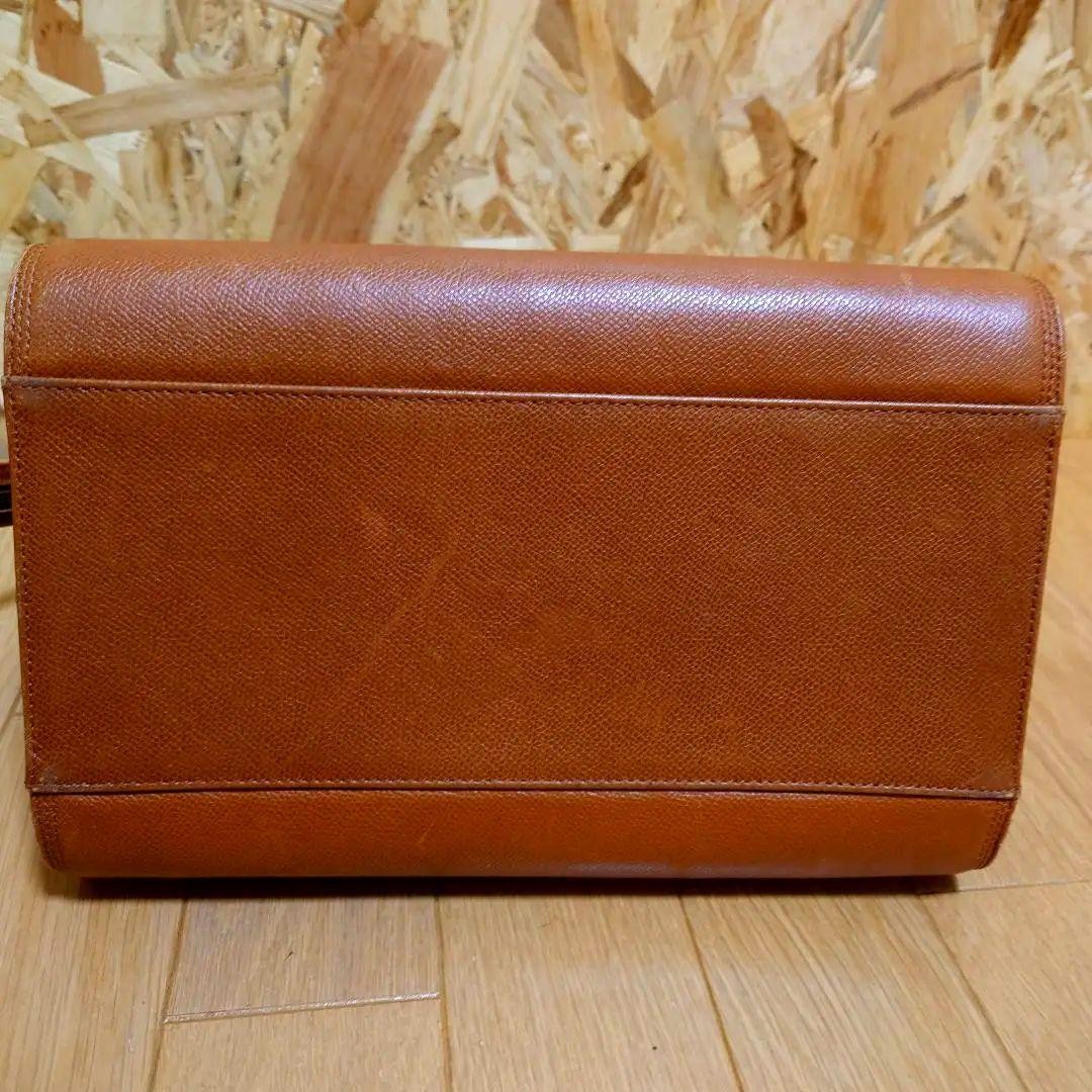 Valentino Garavani Mini Boston Hand Bag Tote Purse Logo Leather Brown Authentic