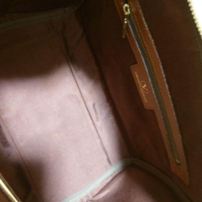 Valentino Garavani Mini Boston Hand Bag Tote Purse Logo Leather Brown Authentic