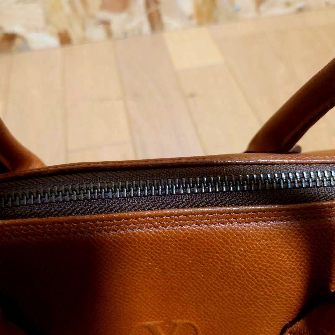 Valentino Garavani Mini Boston Hand Bag Tote Purse Logo Leather Brown Authentic