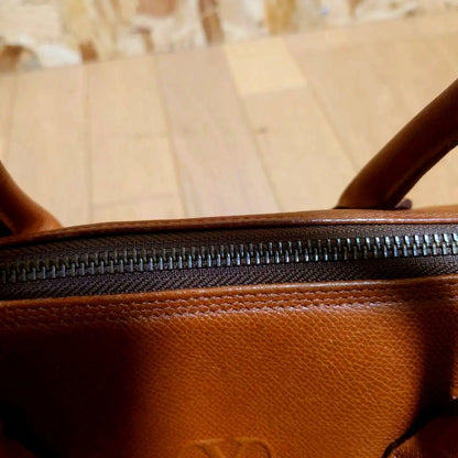 Valentino Garavani Mini Boston Hand Bag Tote Purse Logo Leather Brown Authentic