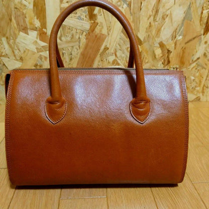 Valentino Garavani Mini Boston Hand Bag Tote Purse Logo Leather Brown Authentic