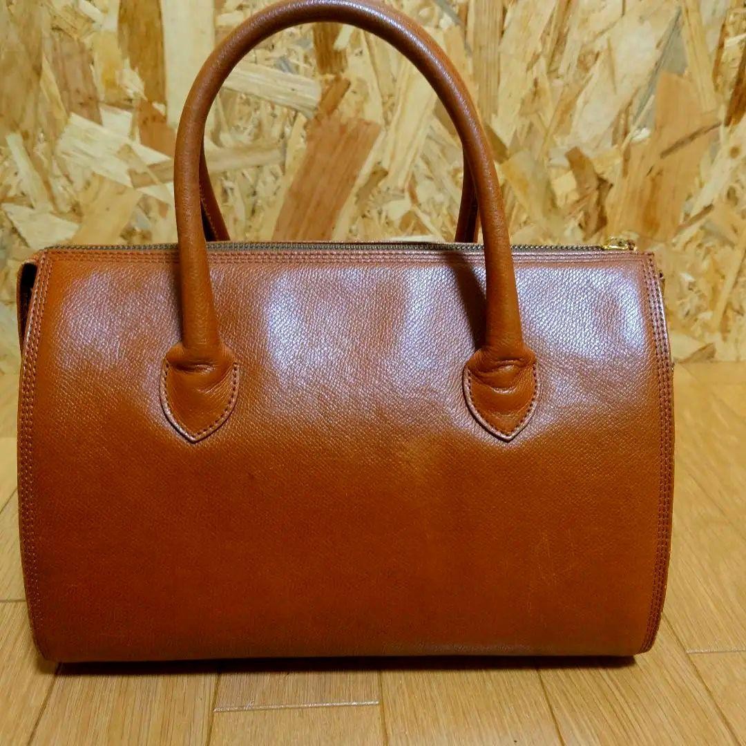 Valentino Garavani Mini Boston Hand Bag Tote Purse Logo Leather Brown Authentic