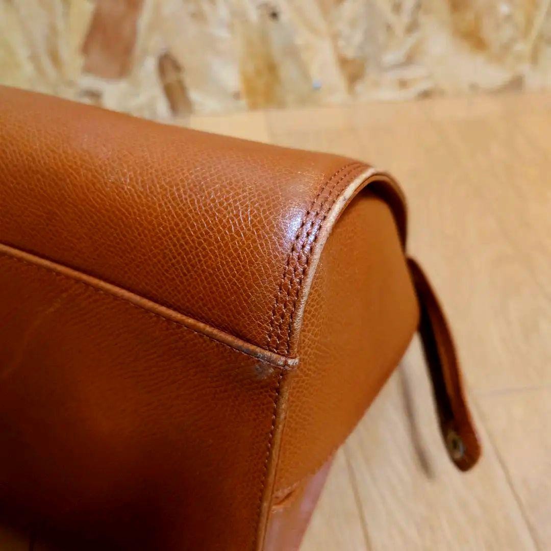 Valentino Garavani Mini Boston Hand Bag Tote Purse Logo Leather Brown Authentic